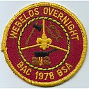 Webelos
		Overnight 1978