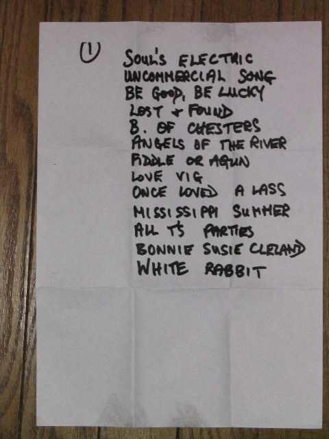 Bridgwater Set List 1