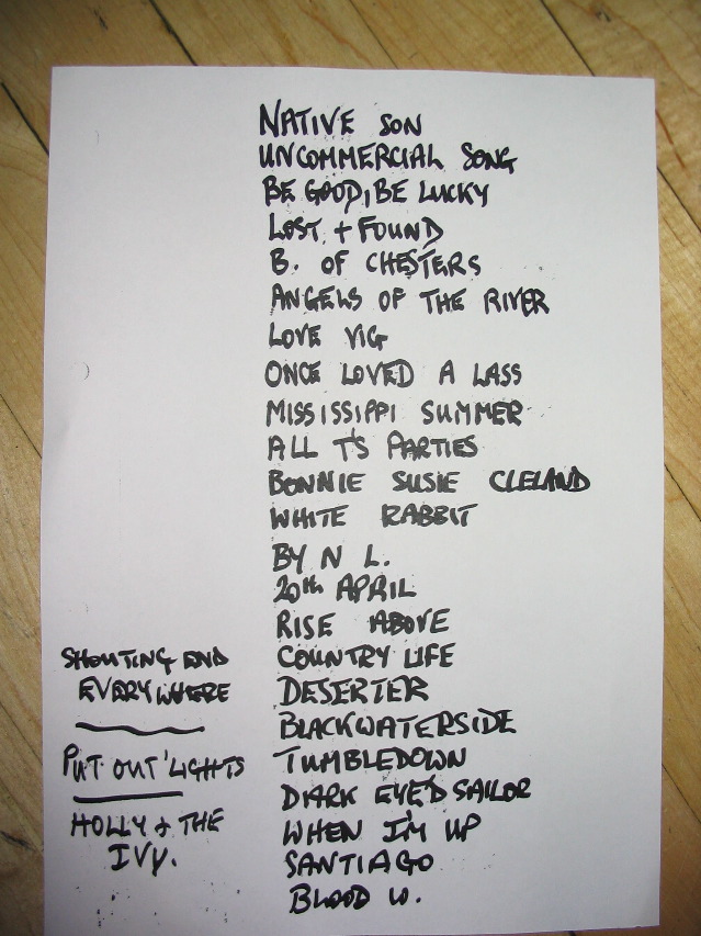 Salisbury set list